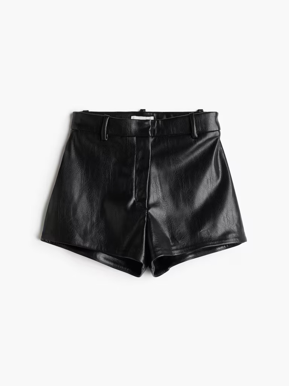 H&M Black Leather Mini Shorts